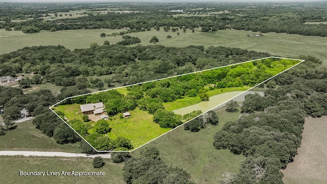 aerial view with a rural view