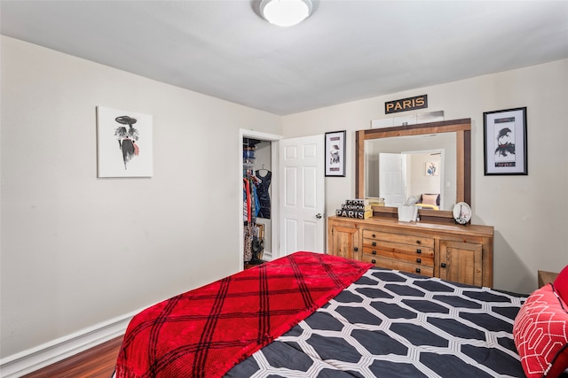 bedroom featuring wood-type flooring