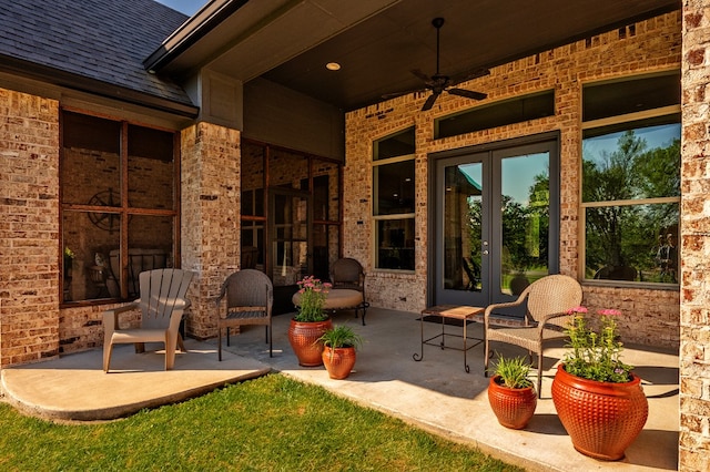 view of patio / terrace with ceiling fan