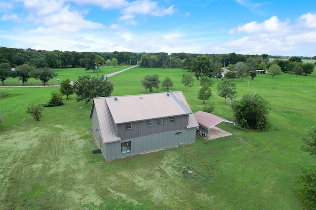 aerial view with a rural view