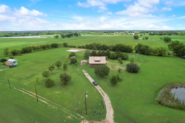 drone / aerial view with a rural view