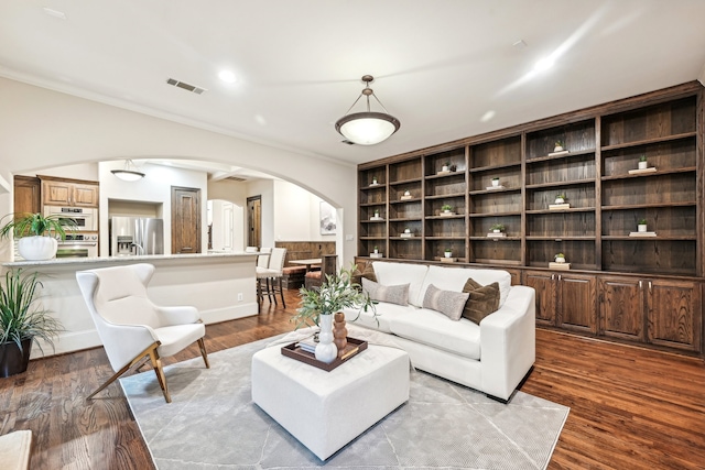 living room featuring light wood-type flooring