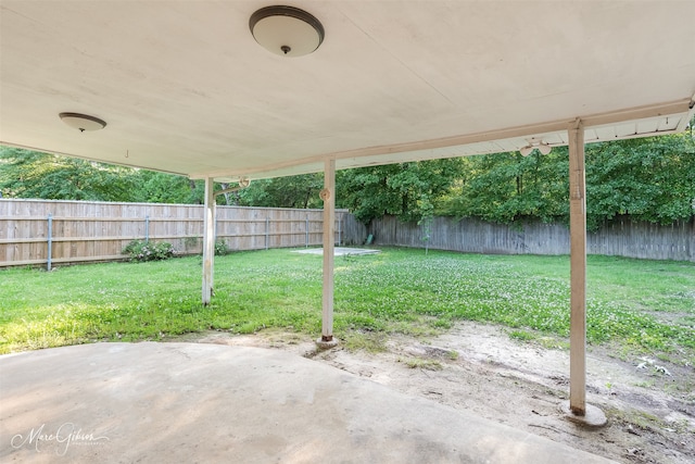 view of yard with a patio area