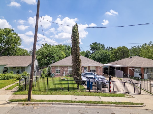 view of front of home with a front yard