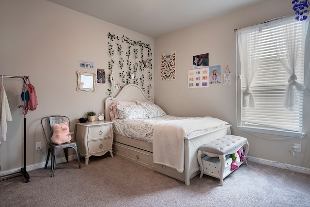 bedroom featuring carpet flooring