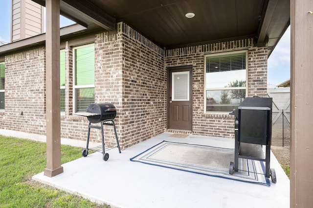 view of patio / terrace with a grill