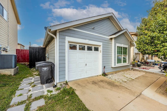 garage featuring central air condition unit