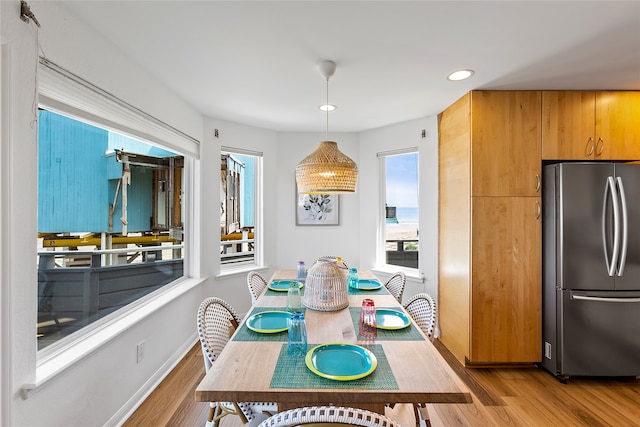 dining room featuring light hardwood / wood-style flooring