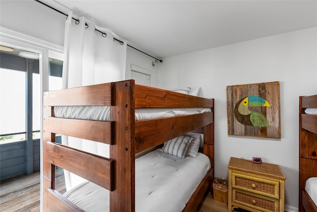 bedroom featuring light hardwood / wood-style flooring