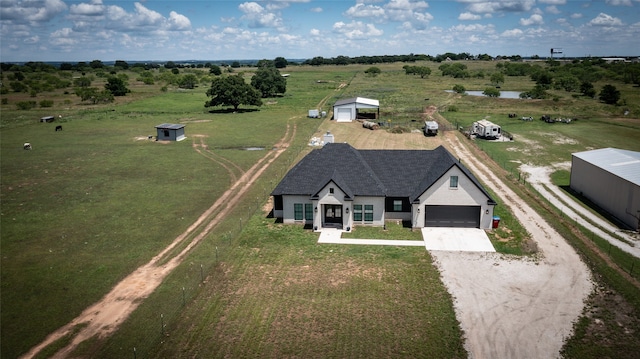 aerial view with a rural view