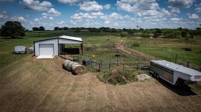 exterior space with a rural view