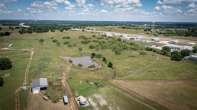 bird's eye view with a rural view