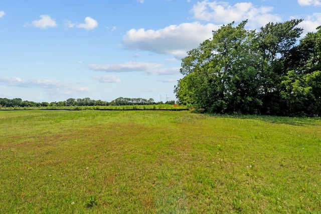 view of yard with a rural view