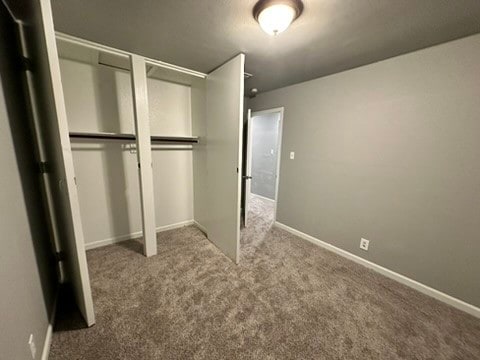 unfurnished bedroom with carpet floors