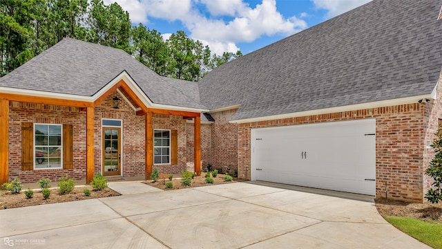 view of front of house with a garage