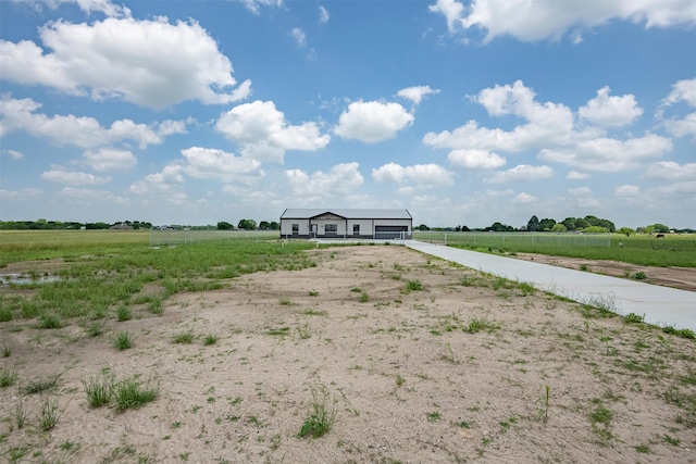 exterior space with a rural view