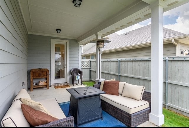 view of patio / terrace featuring an outdoor living space