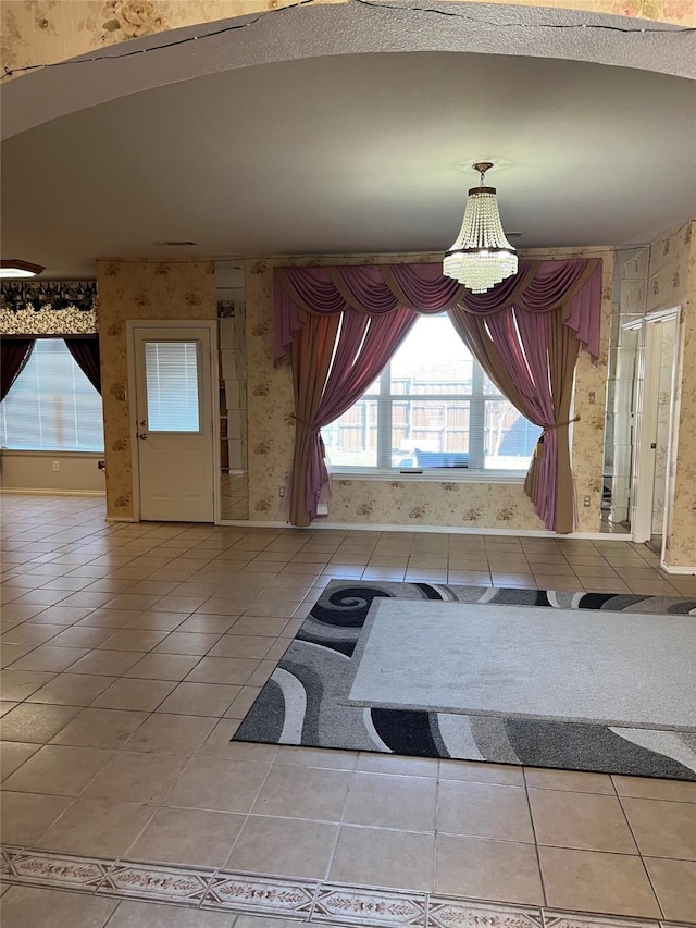 entryway with tile patterned floors