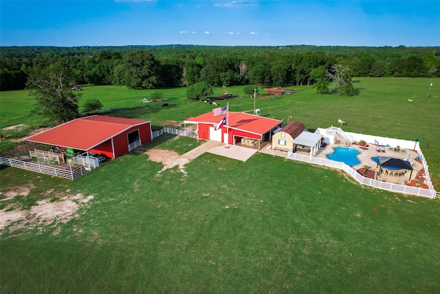 bird's eye view featuring a rural view