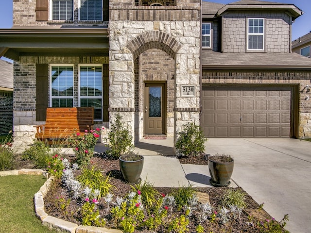 entrance to property with a garage