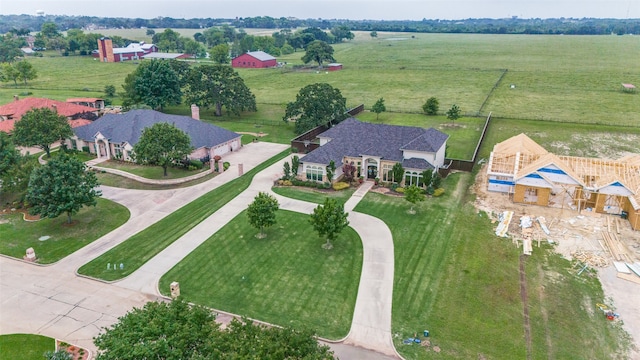 bird's eye view featuring a rural view