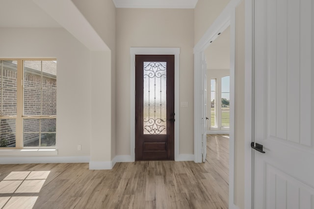 foyer featuring light hardwood / wood-style flooring