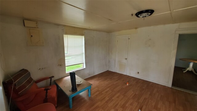 living area featuring hardwood / wood-style flooring