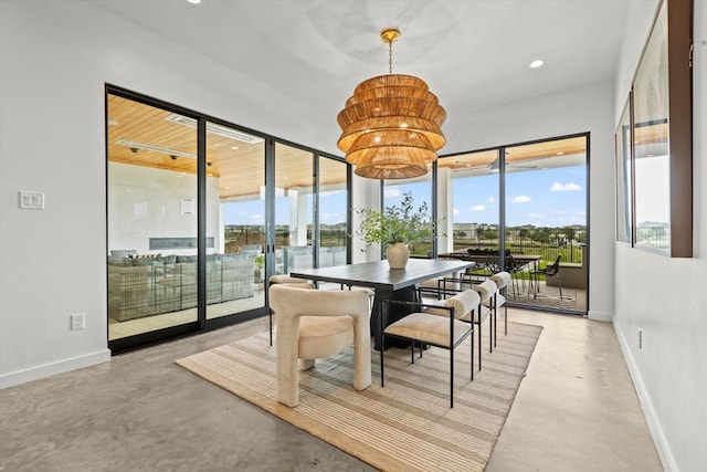 view of dining area