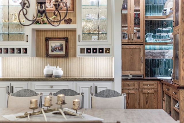 interior space with sink and light stone counters