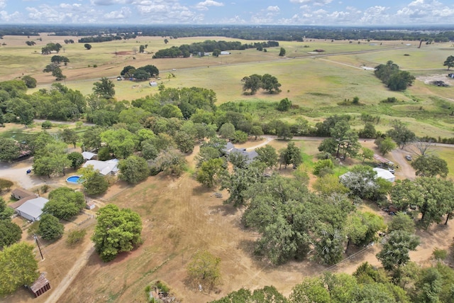 aerial view featuring a rural view