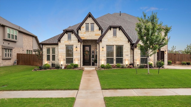 view of front facade with a front lawn