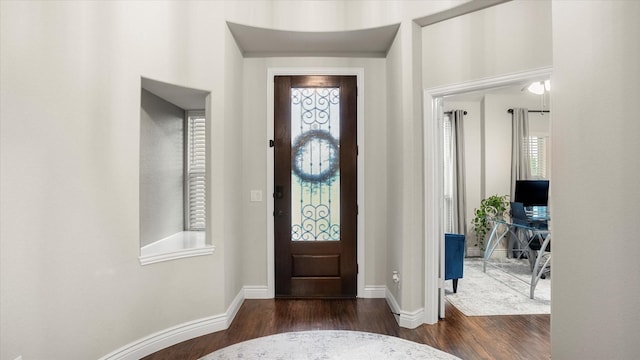 foyer featuring dark hardwood / wood-style flooring