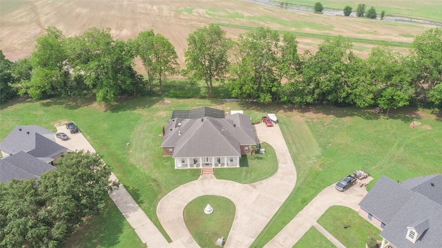 aerial view featuring a rural view