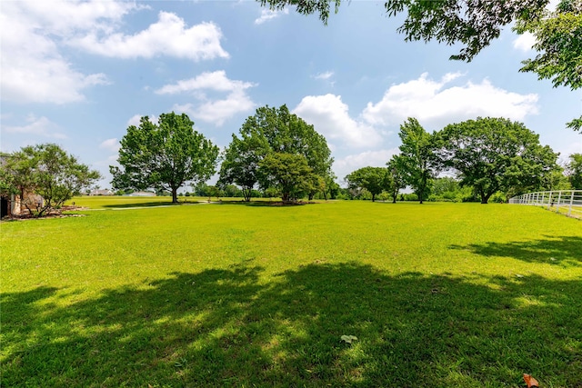 view of yard with a rural view