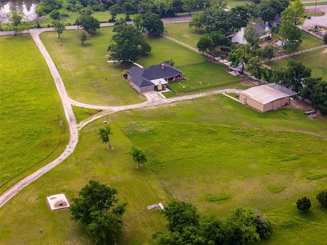 bird's eye view featuring a rural view