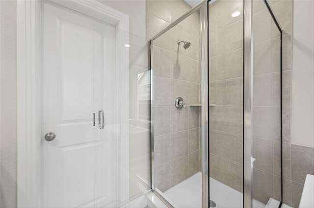 bathroom featuring walk in shower