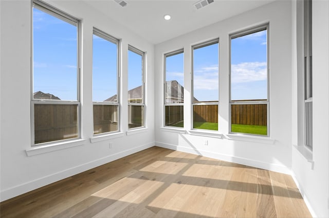 view of unfurnished sunroom