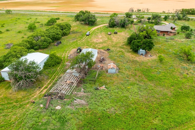 aerial view at dusk with a rural view