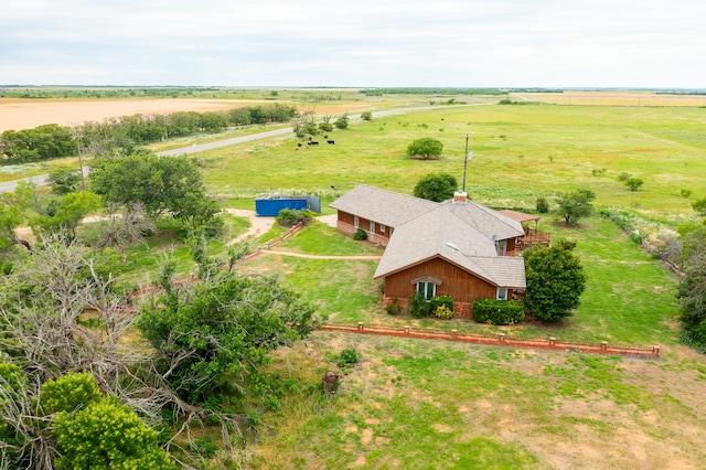 aerial view featuring a rural view