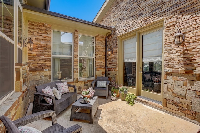 view of patio with an outdoor living space