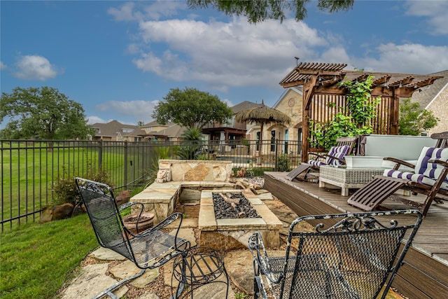 view of patio / terrace with a wooden deck