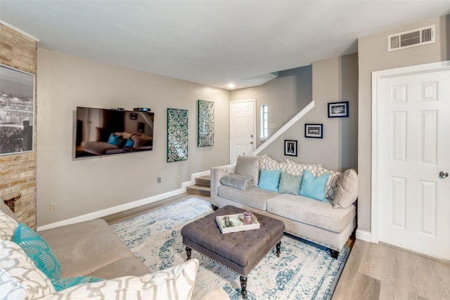 living room featuring hardwood / wood-style flooring