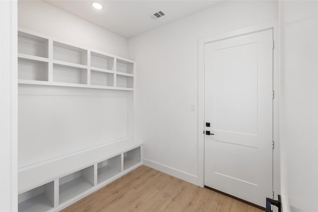 mudroom featuring light hardwood / wood-style floors