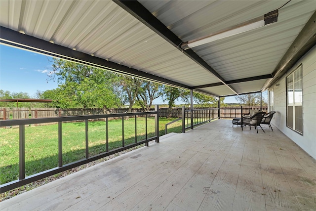 view of terrace featuring a wooden deck