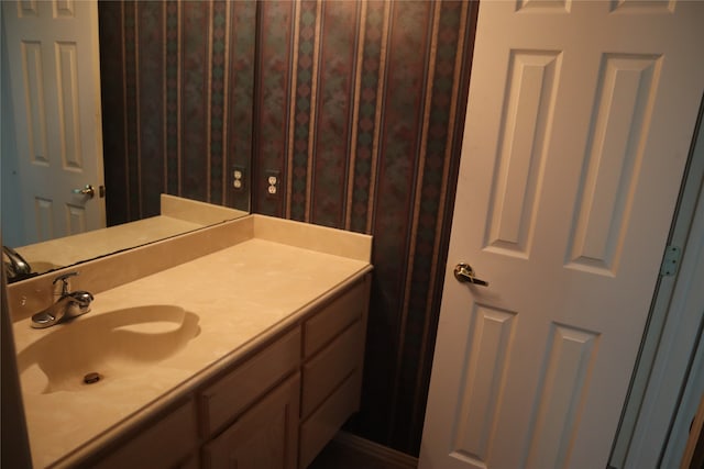 bathroom with oversized vanity