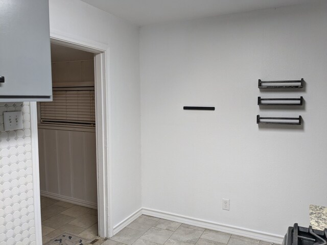 interior space featuring light tile patterned floors