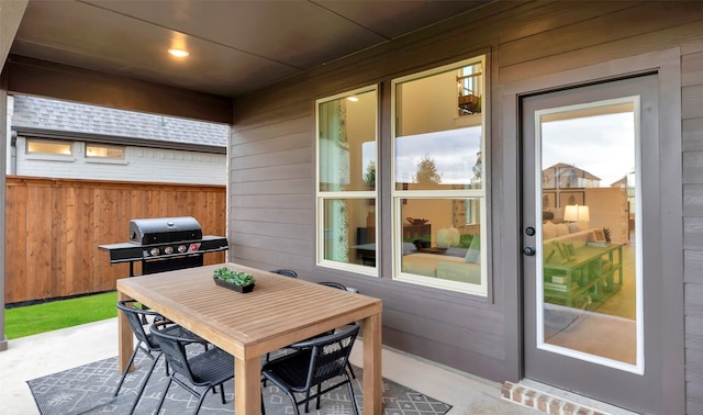 view of terrace with grilling area