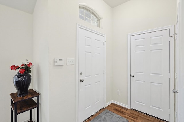 foyer featuring dark hardwood / wood-style flooring