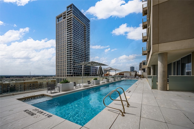 view of pool with a patio