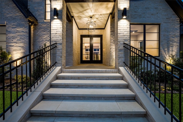 view of exterior entry with french doors